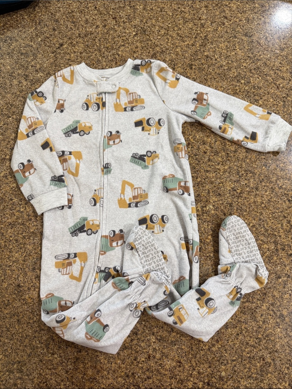 Neutral Construction-Print Kids Pajamas Sleeper